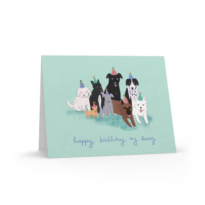 Happy Birthday My Dawg - Dog Birthday Card for wholesale by Lunaludraws