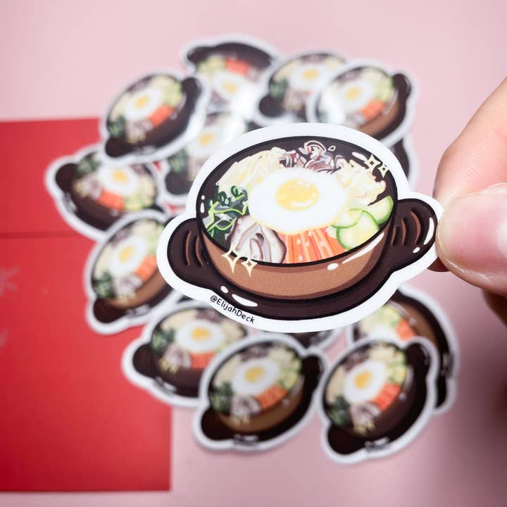 ElijahDeck - Wholesale Sticker - Bibimbob Sticker | Korean Food Sticker, Asian Food Sticker | Glossy0