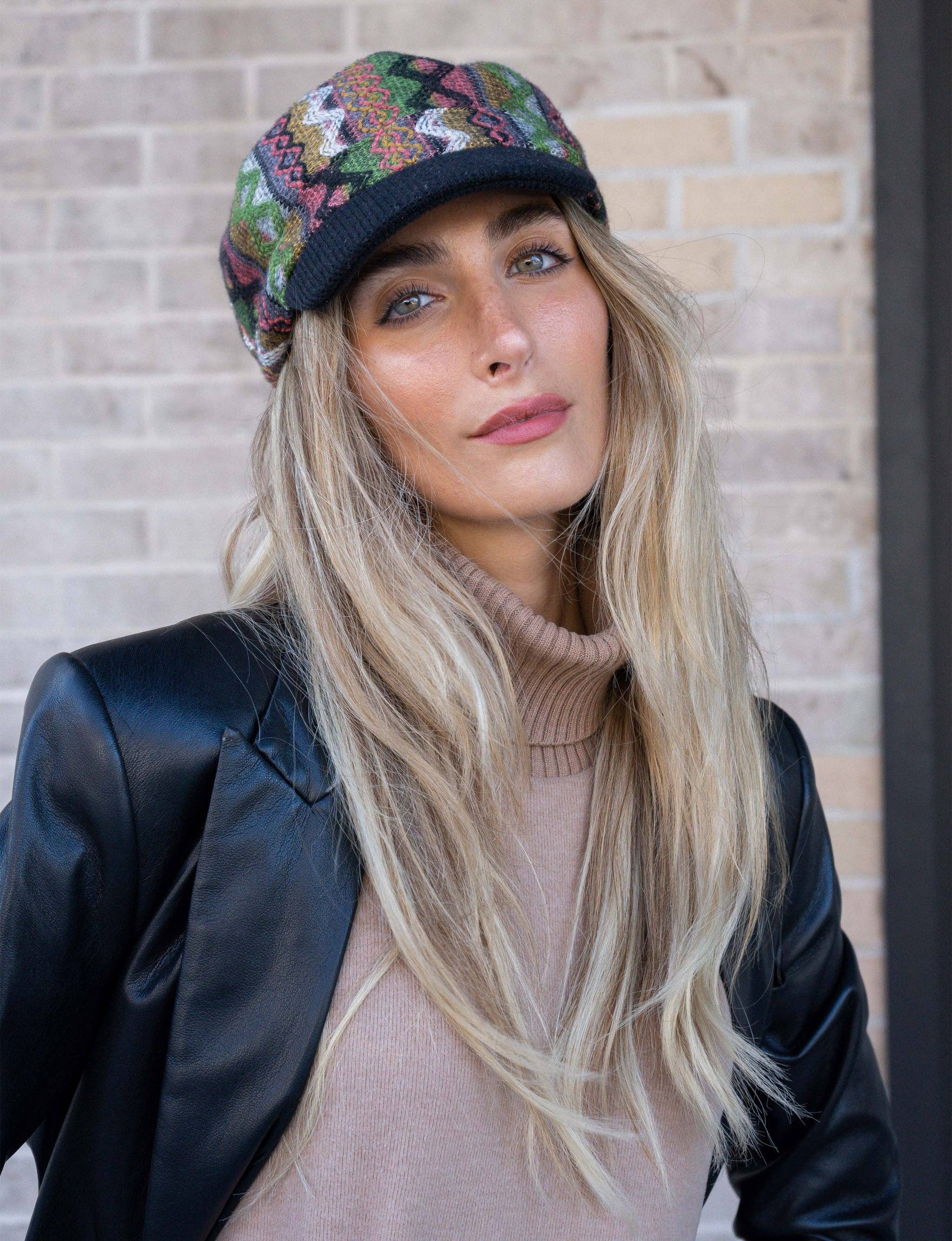 Magid - Wholesale Newsboy/Schoolboy Hat - Women's - Magid Geometric Print Cadet Cap2