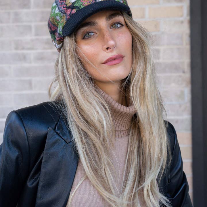 Magid - Wholesale Newsboy/Schoolboy Hat - Women's - Magid Geometric Print Cadet Cap2