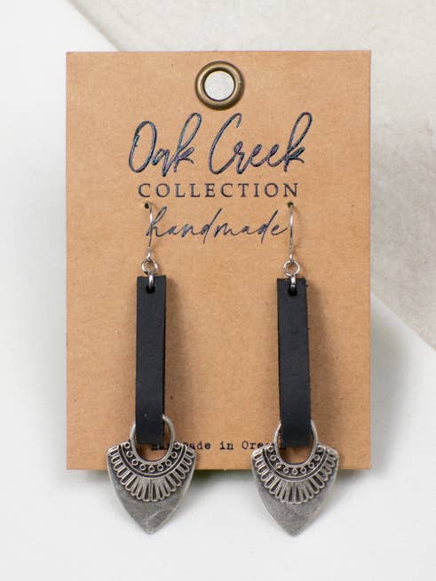 Leather Strap with Brushed Silver Arrowhead for wholesale by Oak Creek Collection Handmade