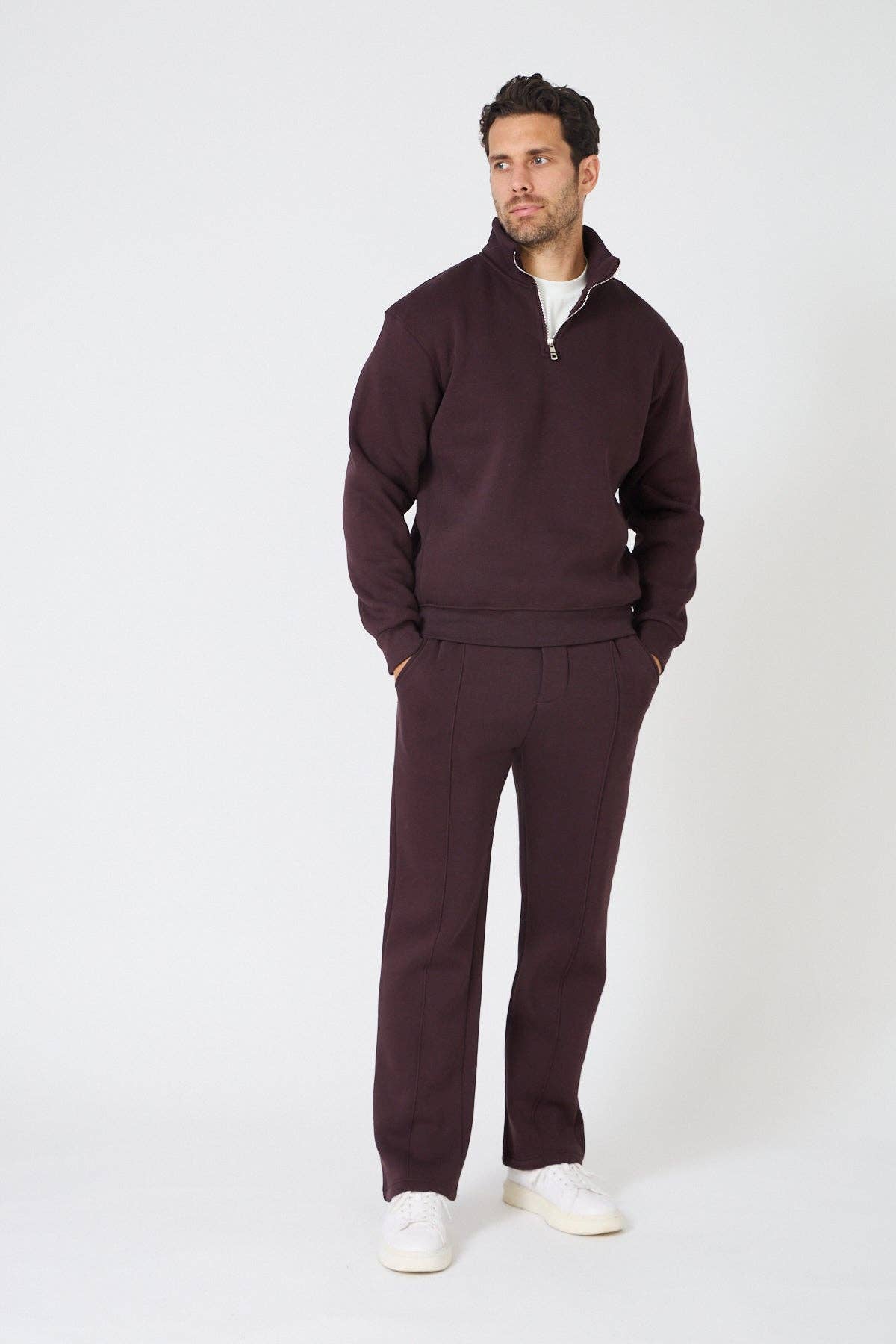 TOP MONDAY - Wholesale Tracksuit - Men's - Oversized Half-Zip Sweatshirt13