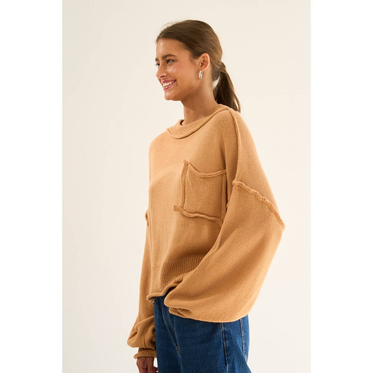 CHAMEAU Pull en maille à coutures apparentes en vente sur Faire3