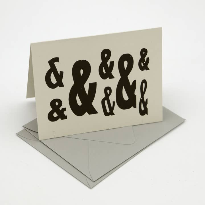Antique Wood Type Letterpress Greeting Card AMPERSANDS for wholesale by Reflex Letterpress