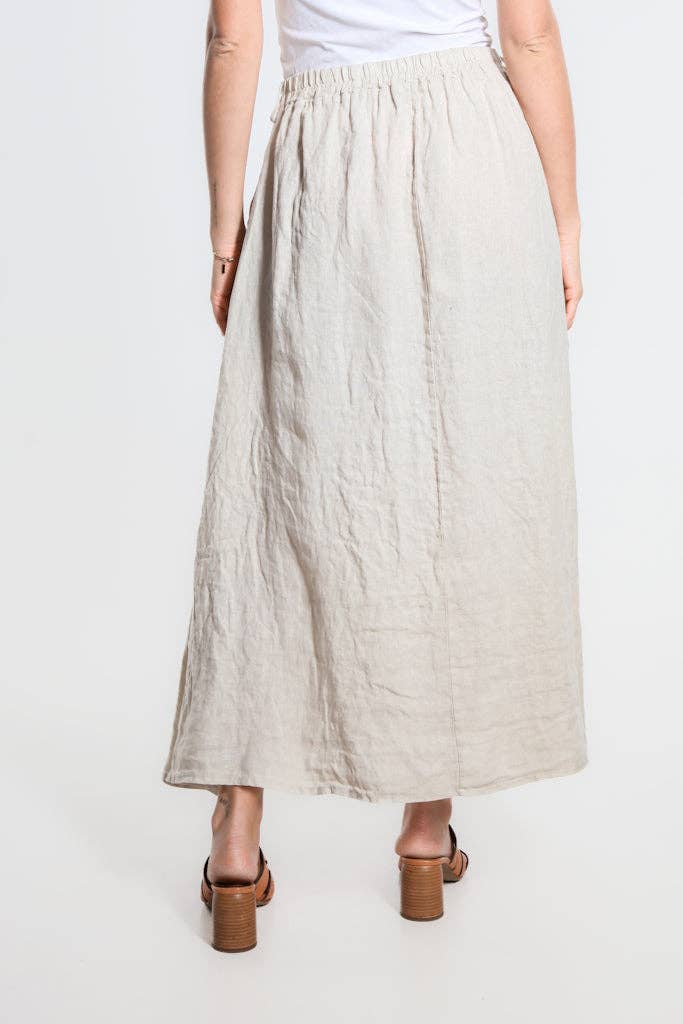 TINA Stephens Italy/Tees By Tina - Wholesale Skirt - Women's - Angie A-Line Long Linen Skirt with Pockets (SL113)15