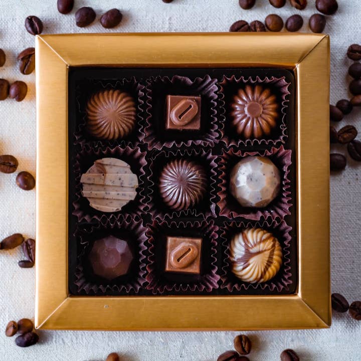 Coffee Flavored Chocolate Gift Box for wholesale by CORRY’S ARTISAN CHOCOLATES