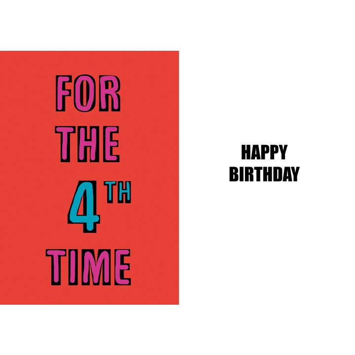Funny 4th Birthday Card - Witty and Humorous High Quality for wholesale by Duggoons Greeting Cards
