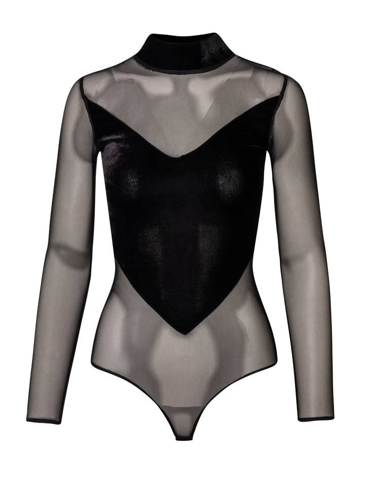 malha veludo manga comprida body clubwear feminina por atacado de DE IRISARRI