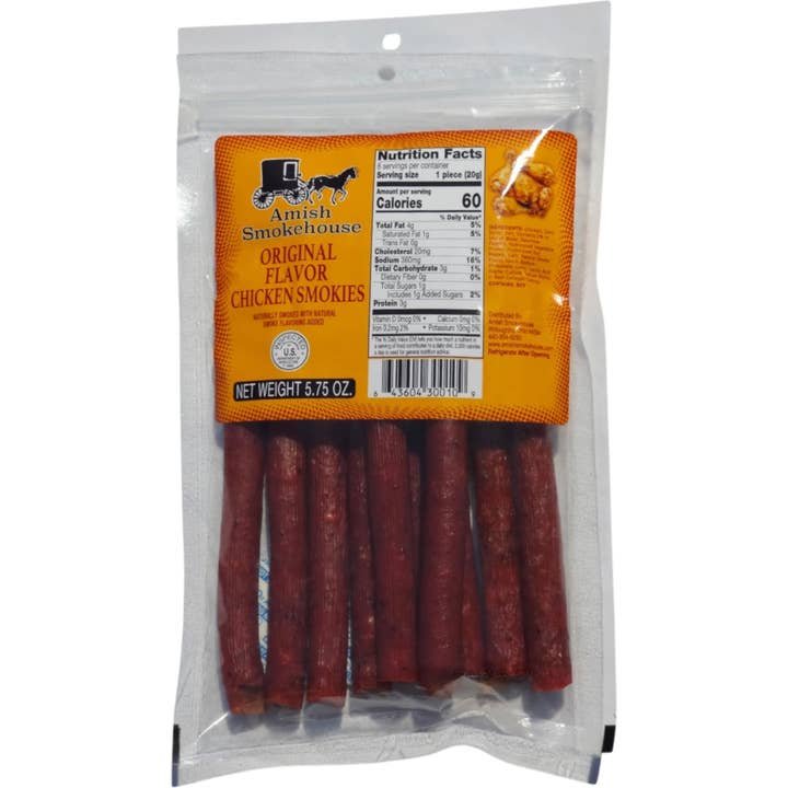 Amish Smokehouse Original Chicken Smokies 5.75 oz for wholesale by Cow Crack Wholesale