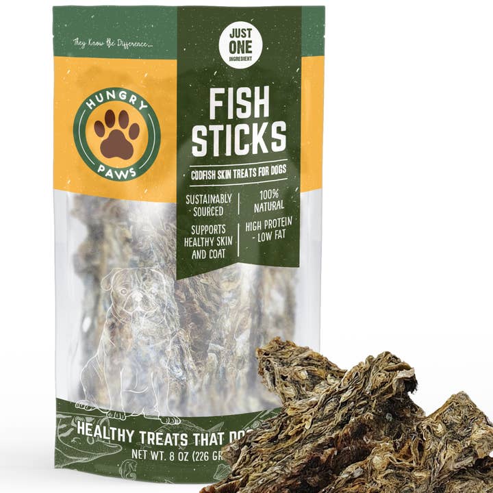 Hungry Paws - Vente Friandises – chien - Bâtonnets en peau de cabillaud pour chiens - 8 oz (227 g)5