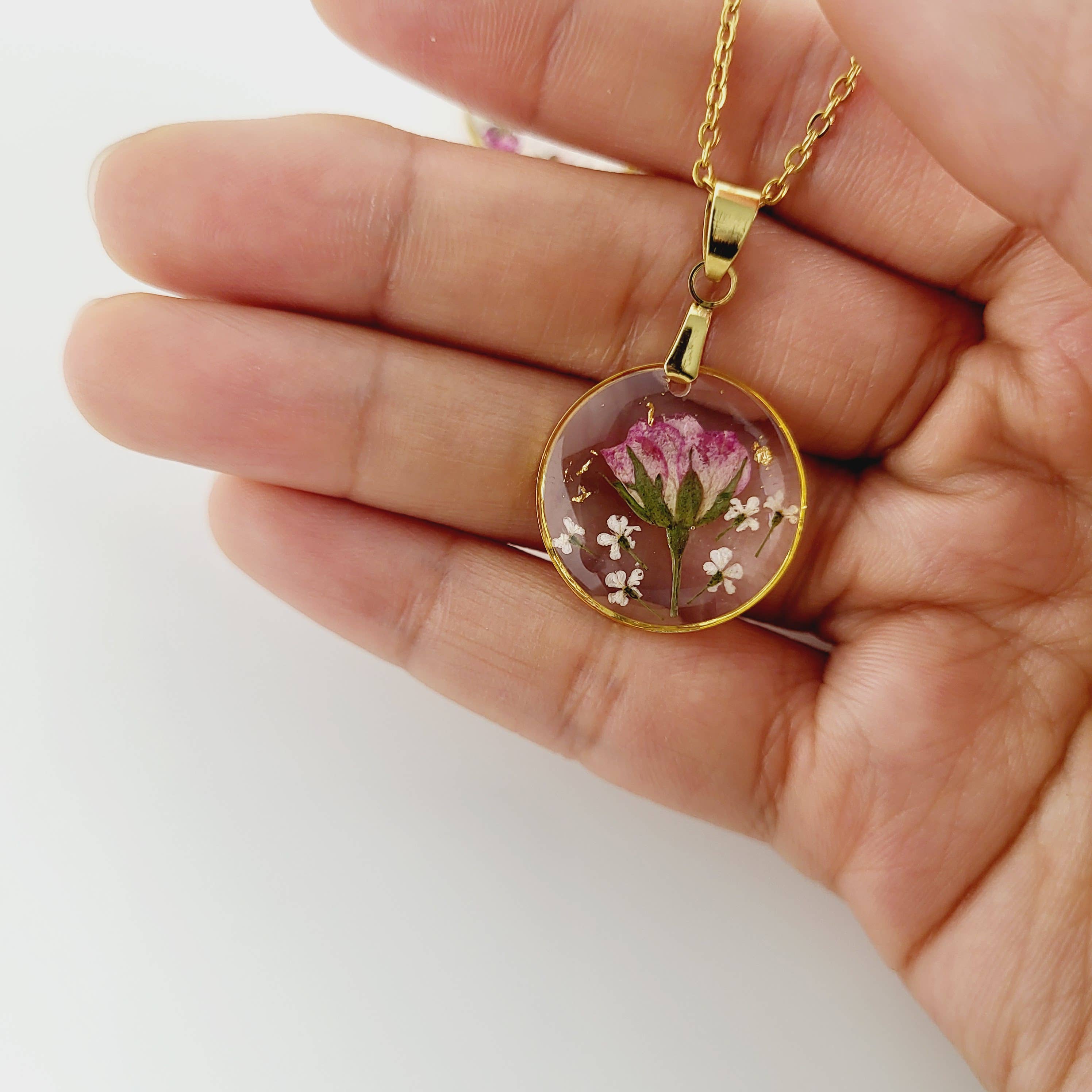 Rhodonco - Wholesale Pendant/Charm Necklace - June birth flower necklace - Rose3
