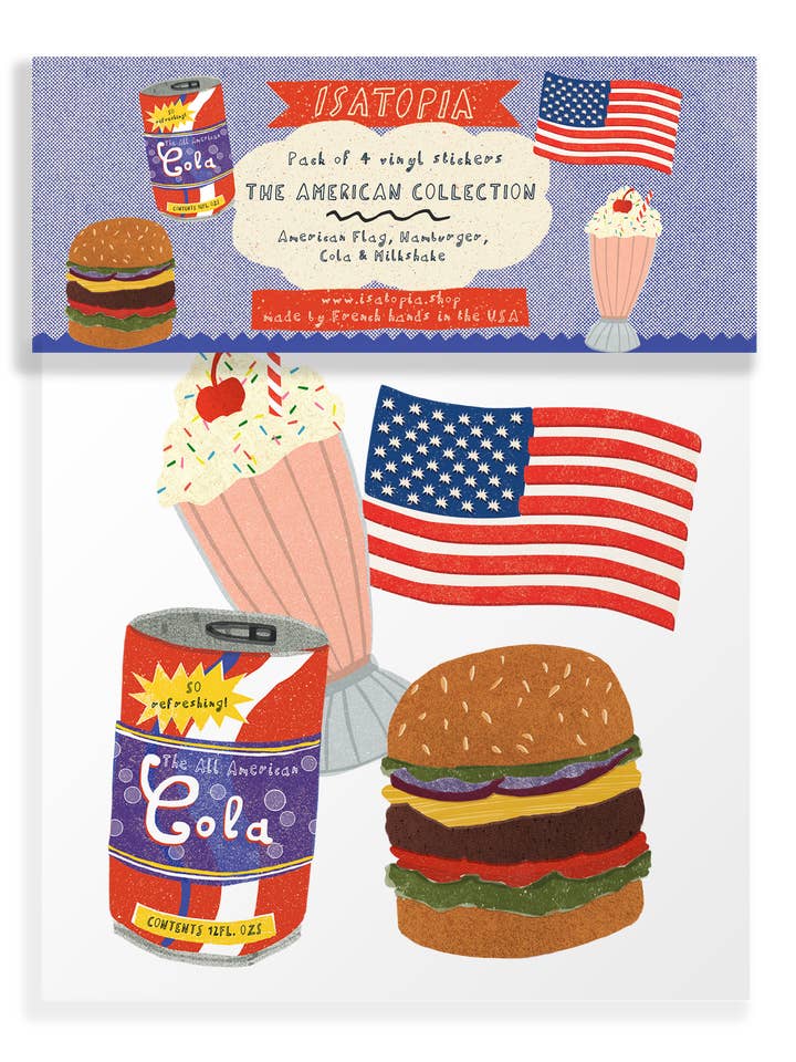 Amerikanskt klistermärkespaket för wholesale av Isatopia