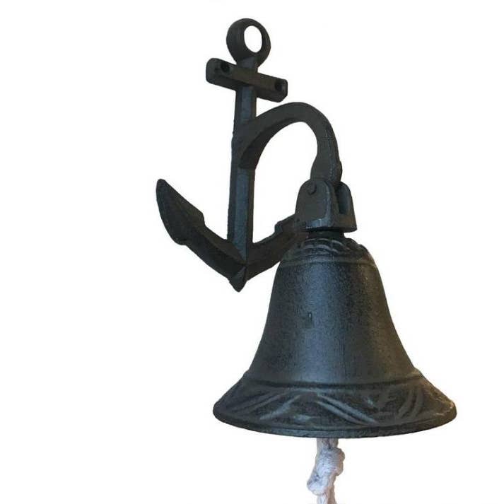 Cast Iron Wall Hanging Anchor Bell 8" for wholesale by Hampton Ironworks