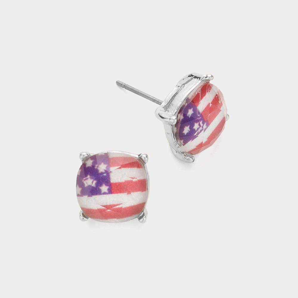 Sensibling Corp. - Wholesale Stud/Post Earrings - American USA Flag Stud Earrings