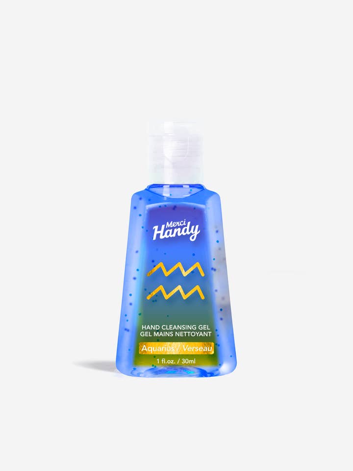 Gel Nettoyant pour les Mains Aquarius pour la vente par Merci Handy