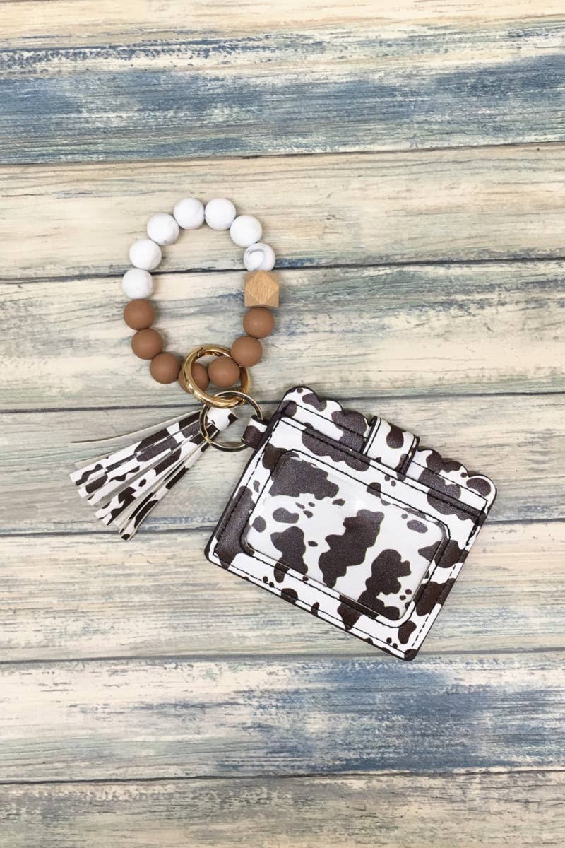 DESHENG ENTERPRISE - Wholesale Keychain - Women's - PRINTED SILICONE BEADED BRACELET CARD HOLDER KEYCHAIN 4