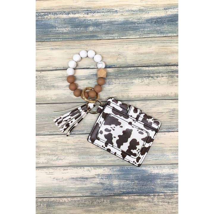 DESHENG ENTERPRISE - Wholesale Keychain - Women's - PRINTED SILICONE BEADED BRACELET CARD HOLDER KEYCHAIN 4