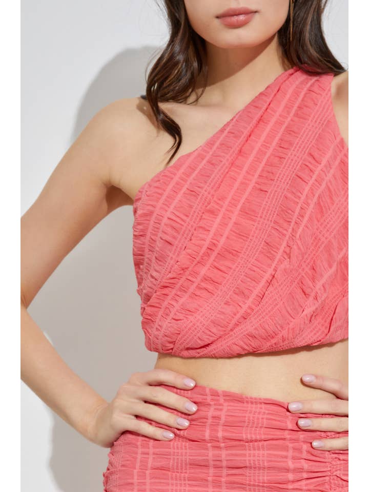 Mustard Seed - Wholesale Blouse - Women's - ONE SHOULDER CROP TOP
