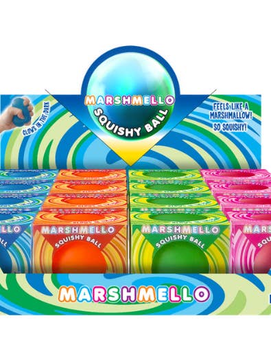 Zorbitz Marshmello Glow In The Dark Squishy Ball for wholesale by Zorbitz
