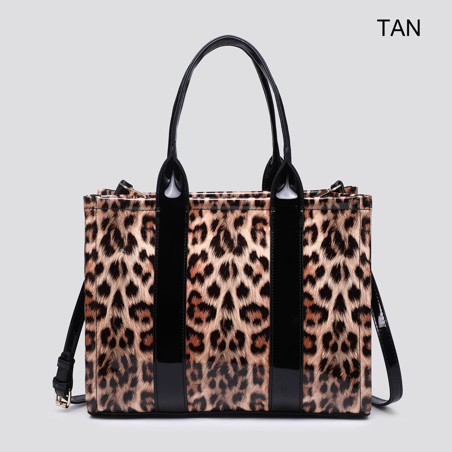 House of Milano - Wholesale Tote Bag - Women's - Leopard Print Patent Tote Bag # 254598