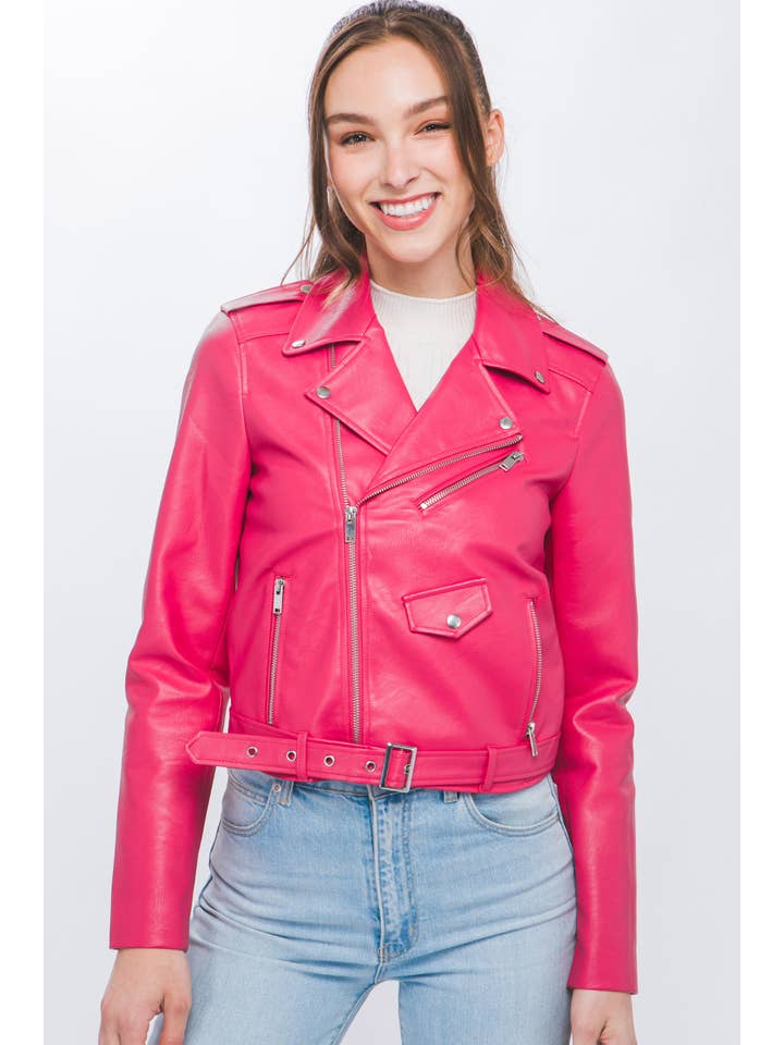 Style Avenue Co. – wholesale Leather jacket – Women′s – Faux Leather Zip Up Biker Jacket