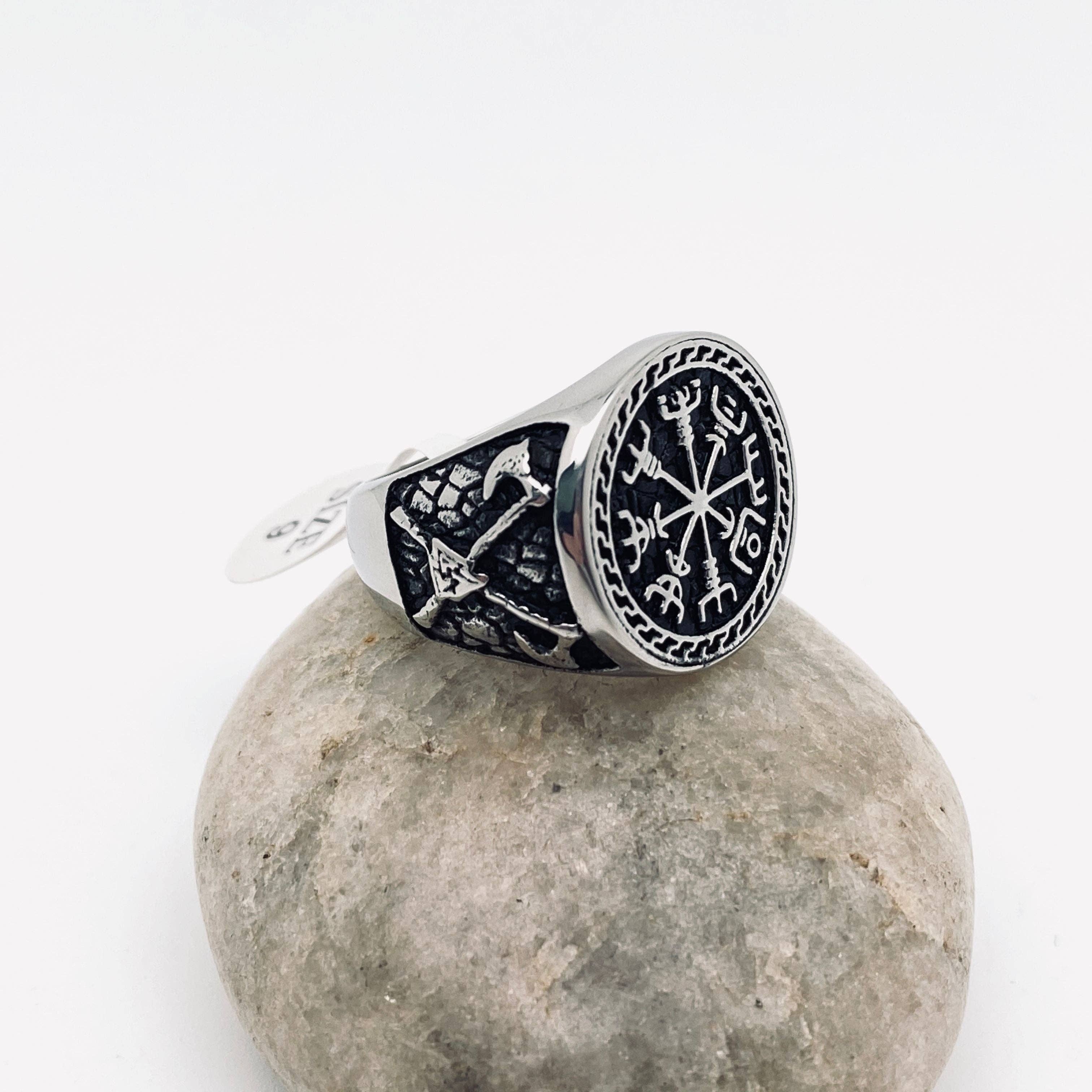 Mio Queena – wholesale Signet ring – Viking Axe Totem Men's Stainless Steel Ring - MJ/MR0