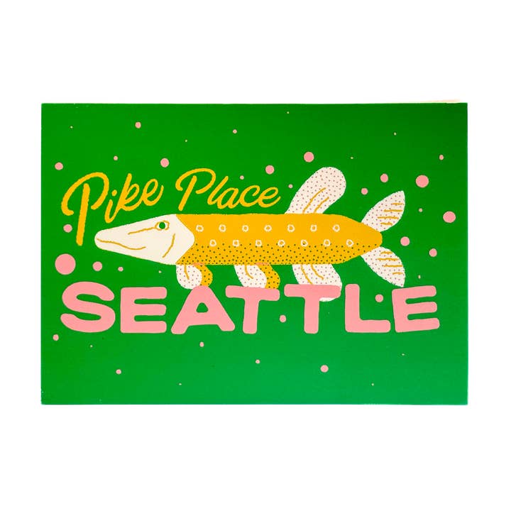 Pike Place Fish Postcard for wholesale by Wug Prints