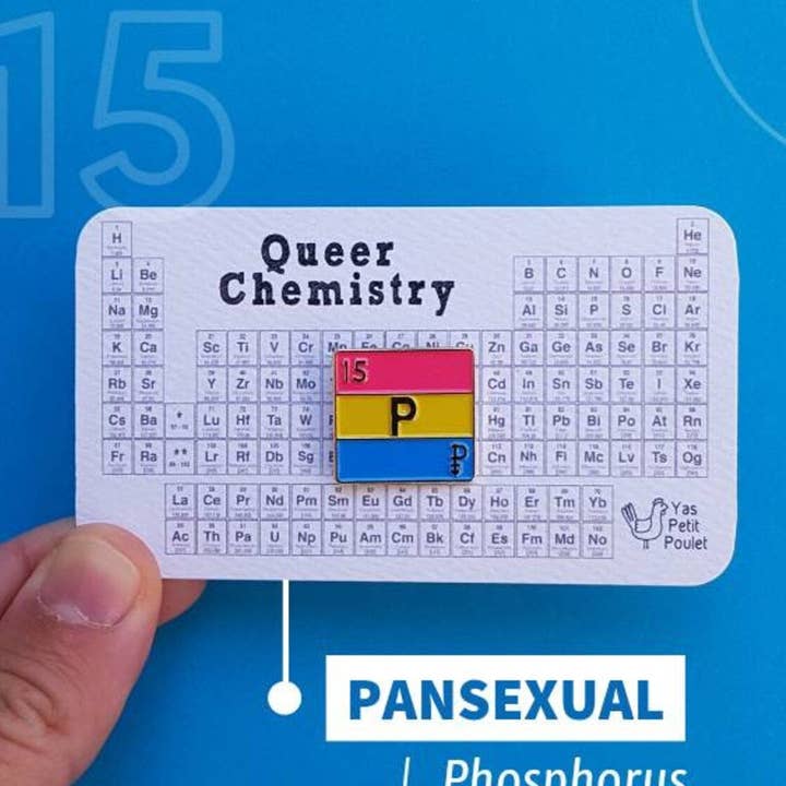 Pansexual - Fosfor | Emaljemærke for engroshandel hos Yas Petit Poulet