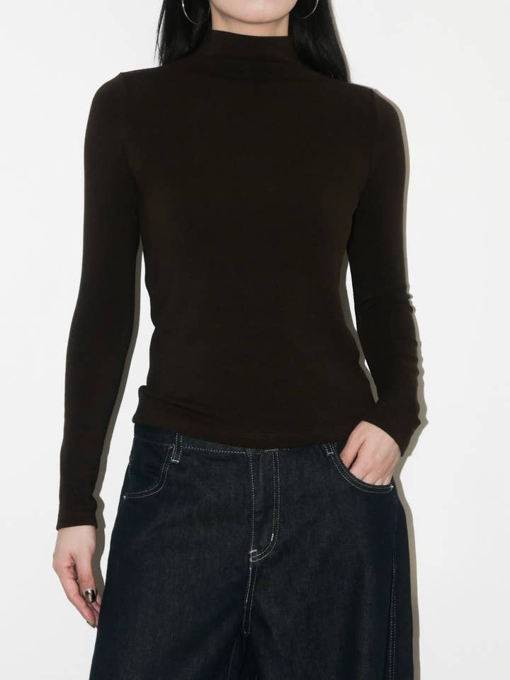 Fleece Mockneck Longsleeve for wholesale by Blanc.Noize