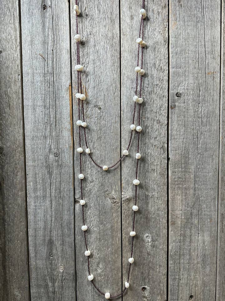 Rödbrun fröpärla och pärlhalsband för wholesale av J.Forks Designs