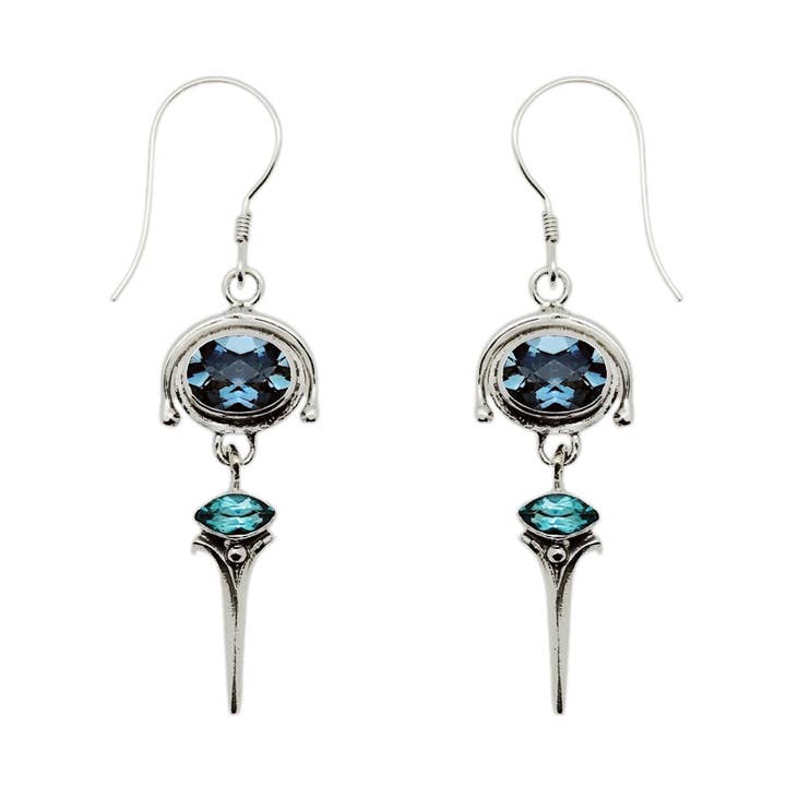 (308BQBT) Silver Multistone Earring for wholesale by Vera Wolf