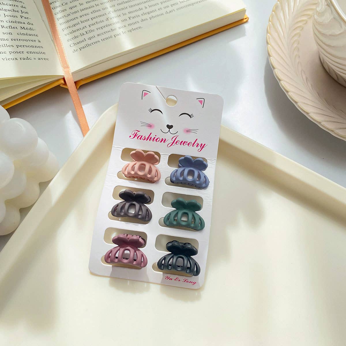 ACCITY - Wholesale Hair Clip - Women's - Set of 6 Small Claw Hair Clips, Simple & Chic_CWAHA03869