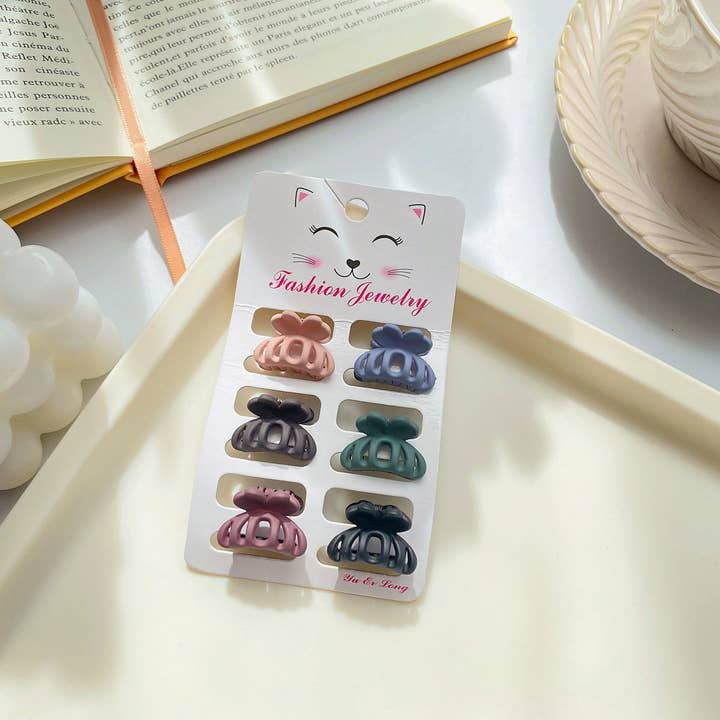 ACCITY - Wholesale Hair Clip - Women's - Set of 6 Small Claw Hair Clips, Simple & Chic_CWAHA03869