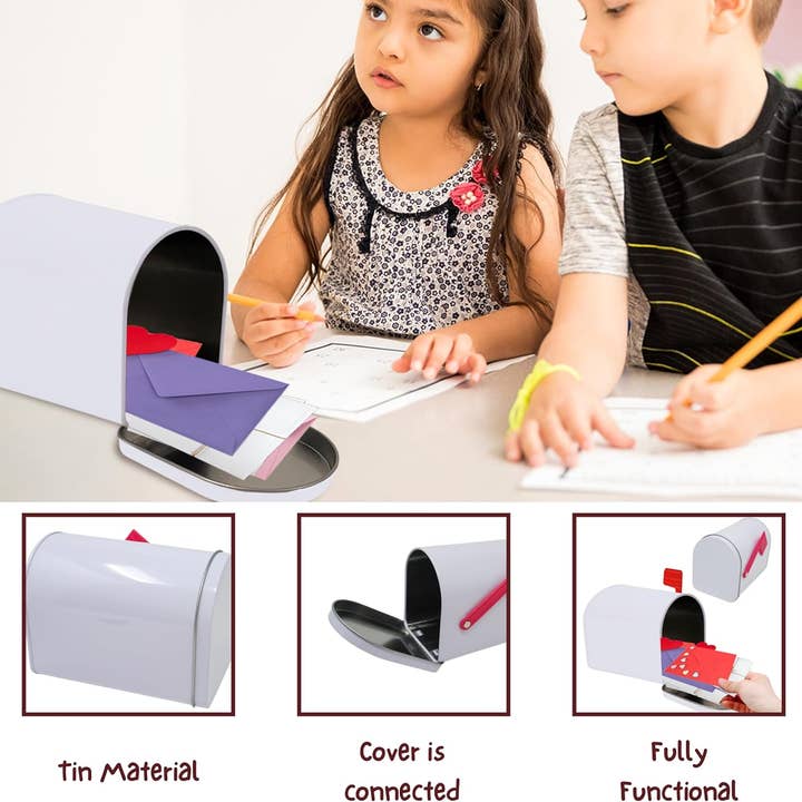 4E's Novelty - Wholesale Mailbox - Valentine's Day Mini Tinplate Mailbox - Kids Card & Gift Storage Box3