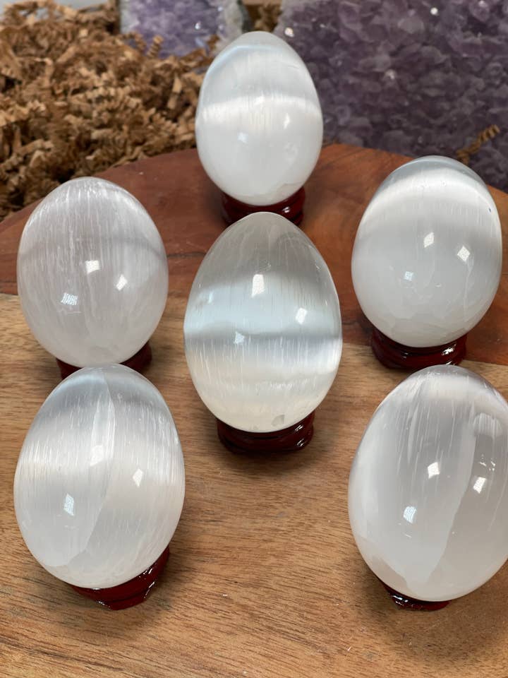 SELENITE EGG, Best for gift sets, hand carving for wholesale by CaNatureLover