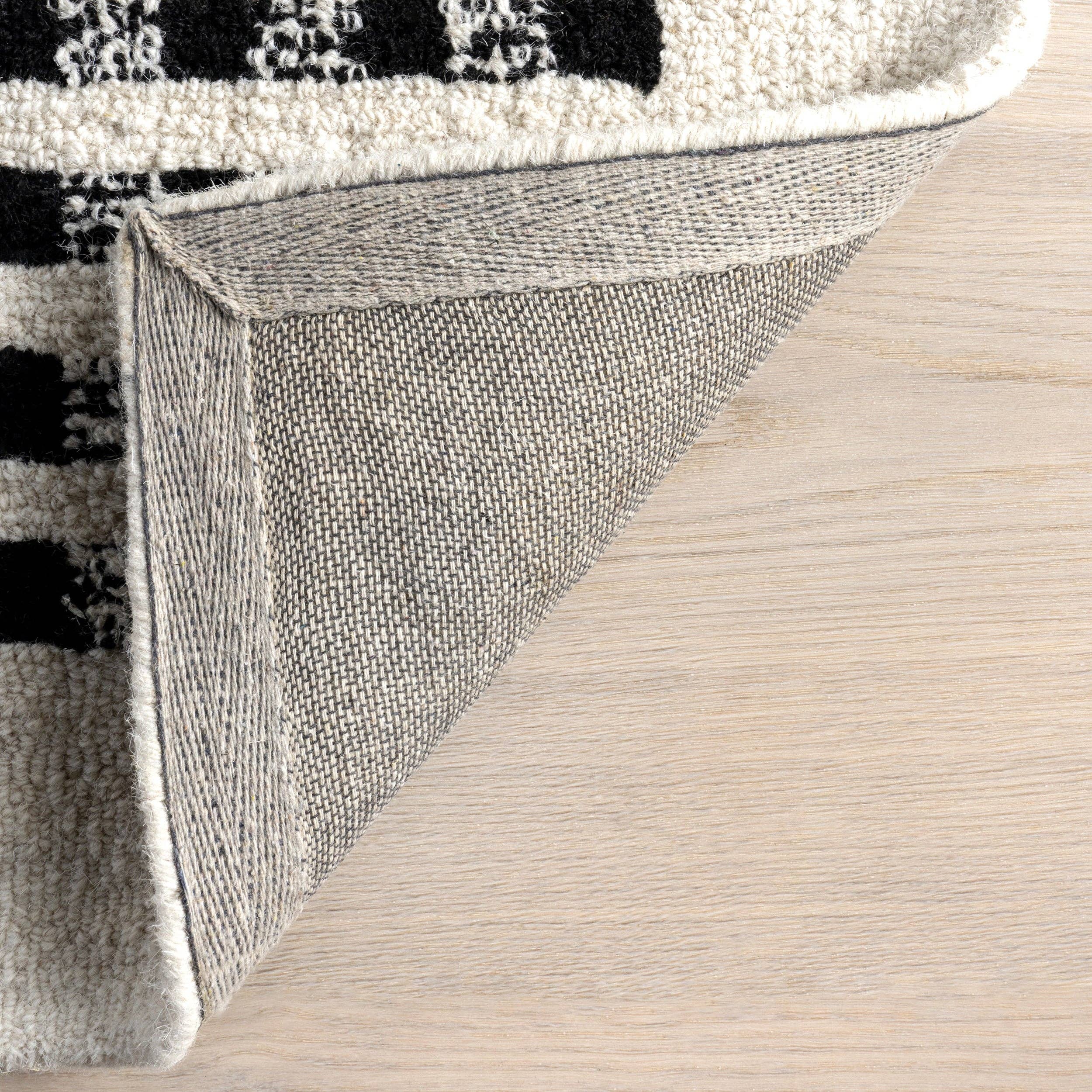 Ivory Adahlia Checkered Wool Area Rug for wholesale on Faire15