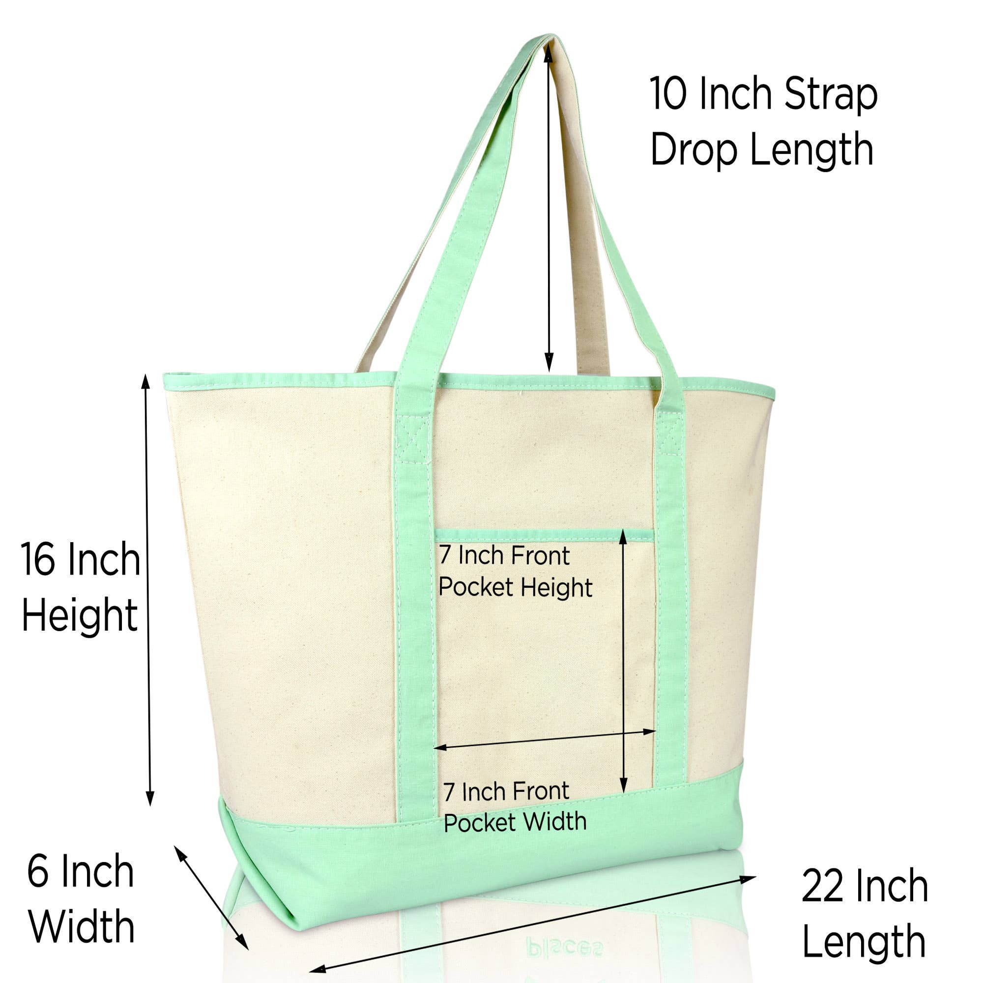 Dalix - Wholesale Tote Bag - Women's - DALIX 22" Open Top Heavy Duty Deluxe Tote Bag Outer Pocket16