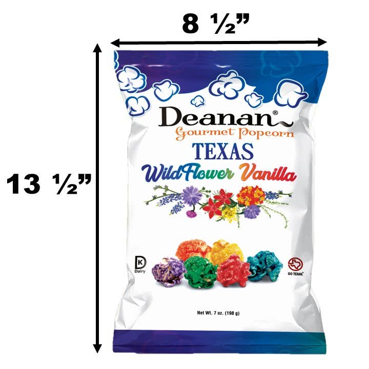 Deanan Gourmet Popcorn - Vente Pop-corn - Popcorn à la vanille Texas Wildflower - 15 unités format partageable2