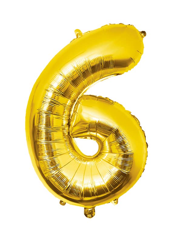 Foil Balloon 86 cm. - No.6 Gold for wholesale by PD Party