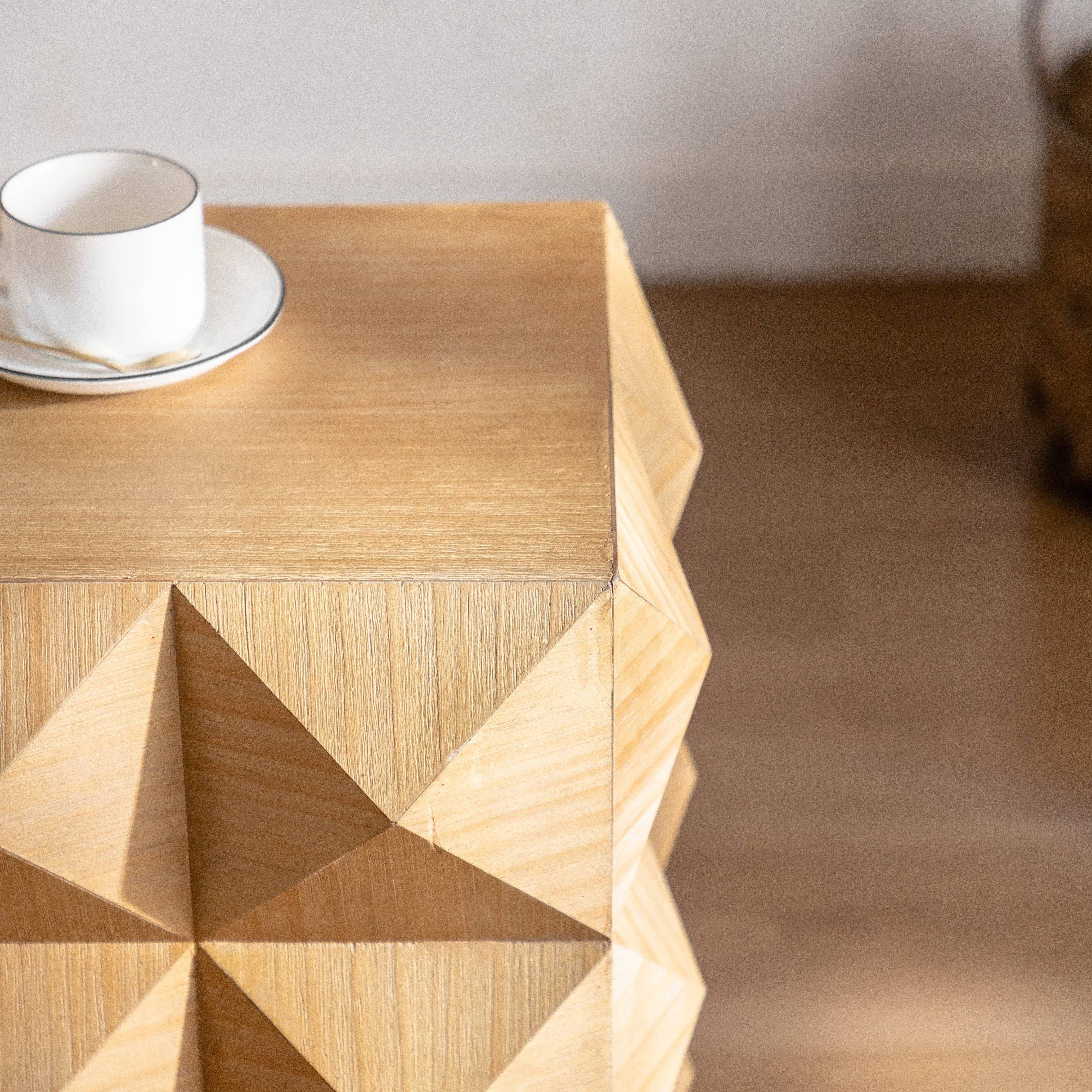 HOMYCASA DESIGN INC - Wholesale Side Table - Crema Modern Geometric Wood Side Table Natural End Table7