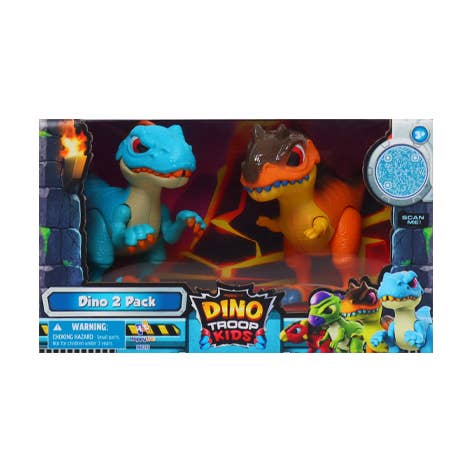 World Roller Toys - Wholesale Toy Set - Kids - Dino Troop Kids® Small Dino Pack | 2 x Articulated Dinosaur