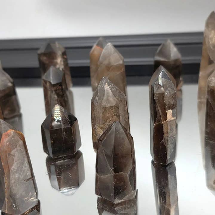 Distinction Crystals - Wholesale Spiritual Stone/Crystal - Small Natural Dark Morion Smoky Quartz Crystal Prisms -Towers 15-30g2