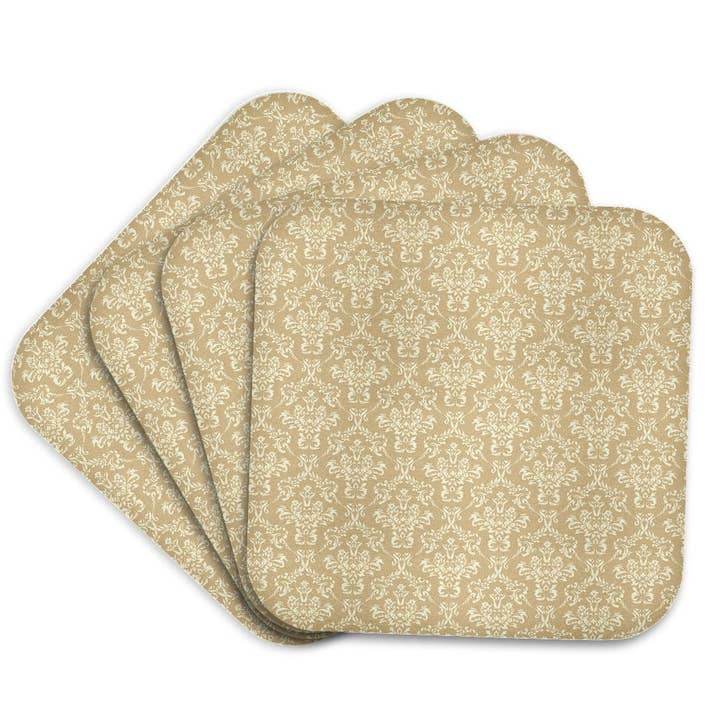 3dRose - Wholesale Coasters - 3dRose, Image of beige damask texture. Decorative floral pattern, background, Coaster7