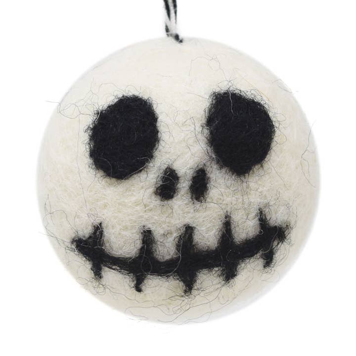 Felt Decoration - Skull Halloween Hanging Felt Decoration for wholesale by Black Yak Ltd