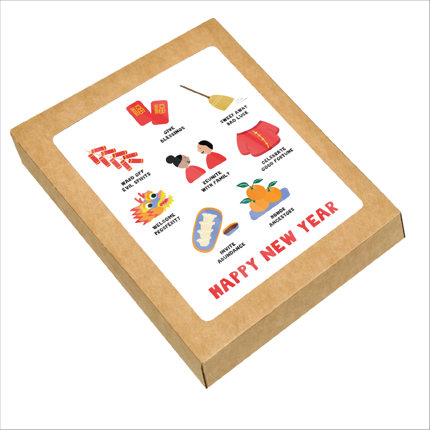 Kwohtations - Wholesale New Year's Card - Lunar New Year Traditions Card: Single Card or Boxed Set1