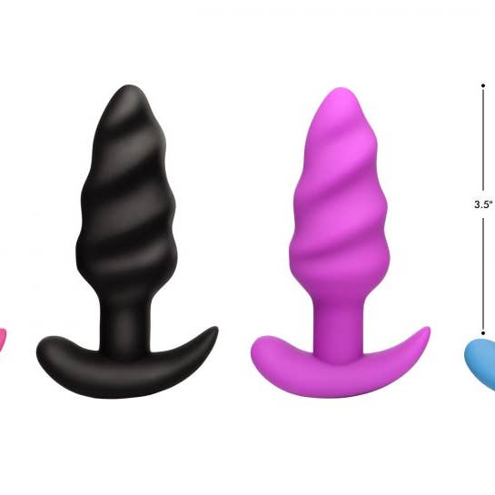 Remote Control 21X Vibrating Silicone Swirl Butt Plug for wholesale by Bang Toys