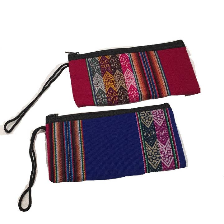 Sanyork Fair Trade - Wholesale Coin Purse - Women's - Handloomed Woven Peruvian Long Flat Zippered Coin Purse Mant