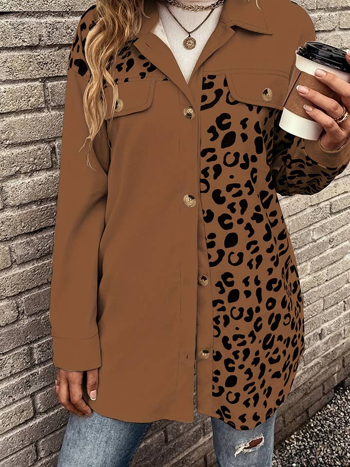 Jiawaknitart - Wholesale Coat - Women's - Leopard Print Patchwork Coat7