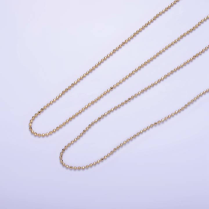 14K Gold Filled 1mm Bead Ball Chain 17.5in, 19.5in Necklace for wholesale by Aim Eternal