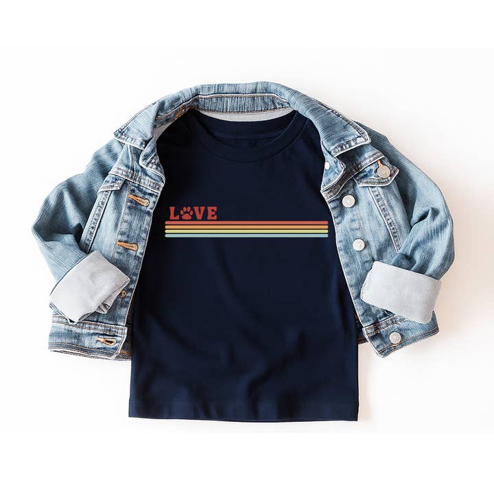 T-shirt Rayé Love Paw | Minis pour la vente par Mugsy's Brand